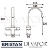 Bristan Chocolate Easyfit Sink Mixer Dimensions